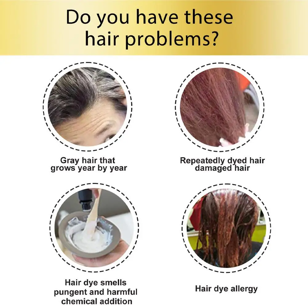 صبغة شعر فقاعة نبات طبيعي ، صبغة تدوم طويلاً ، مريحة فعالة ، تلوين وشامبو ، B3d4