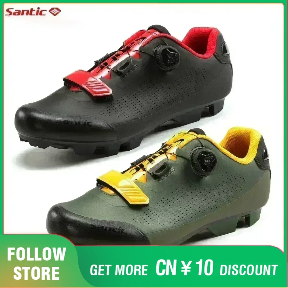 Santic Cycling Lock Shoes Outdoor MTB Riding Sport Sneakers Road Biking Air Holes Breathable Bicycle Lock Shoes Unisex Men Women