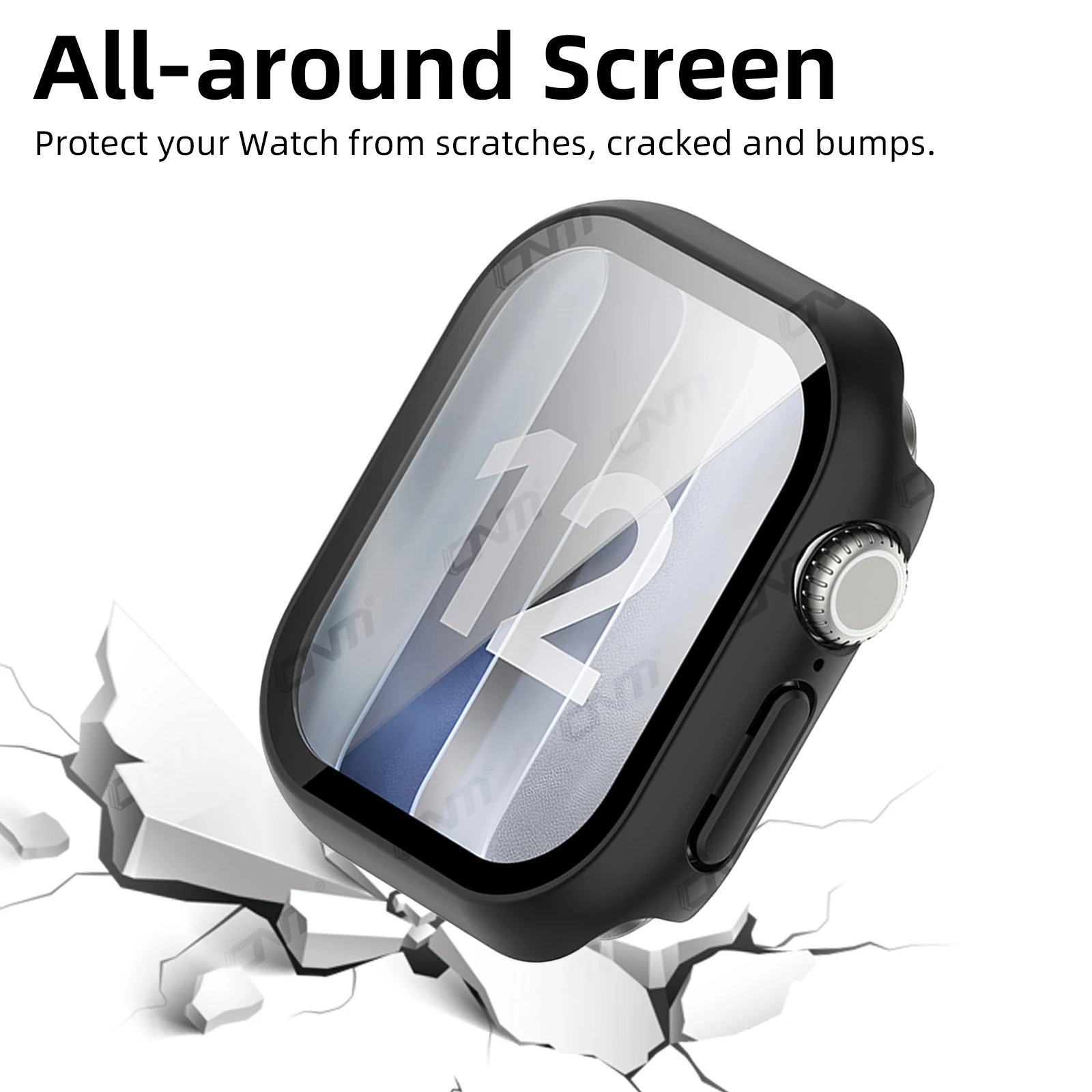 Schutzhülle für Apple Watch Series 12 42mm/46mm mit gehärtetem Glas-Displayschutz und harter PC-Schutzhülle, Zubehör – Detail 5