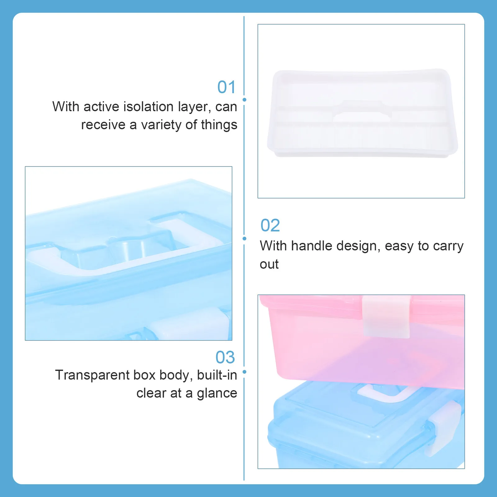 

Набор из 2 многофункциональных портативных контейнеров с ручкой для дома и работы, органайзер для аксессуаров для волос