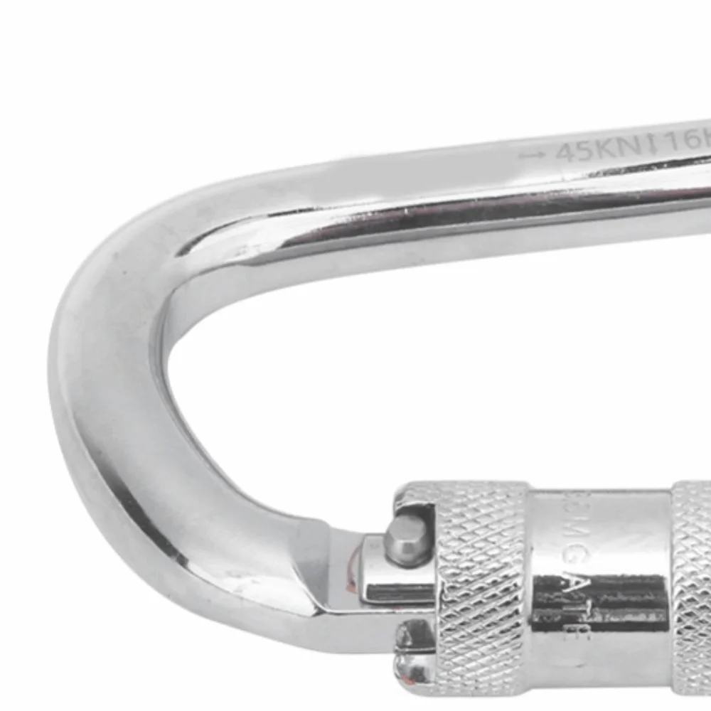 1/2Pcs Durable 45KN Steel Carabiner Clip Heavy Duty 40Cr Steel Auto Locking Carabiner Silver Twist Lock Carabiner Rock Climbing