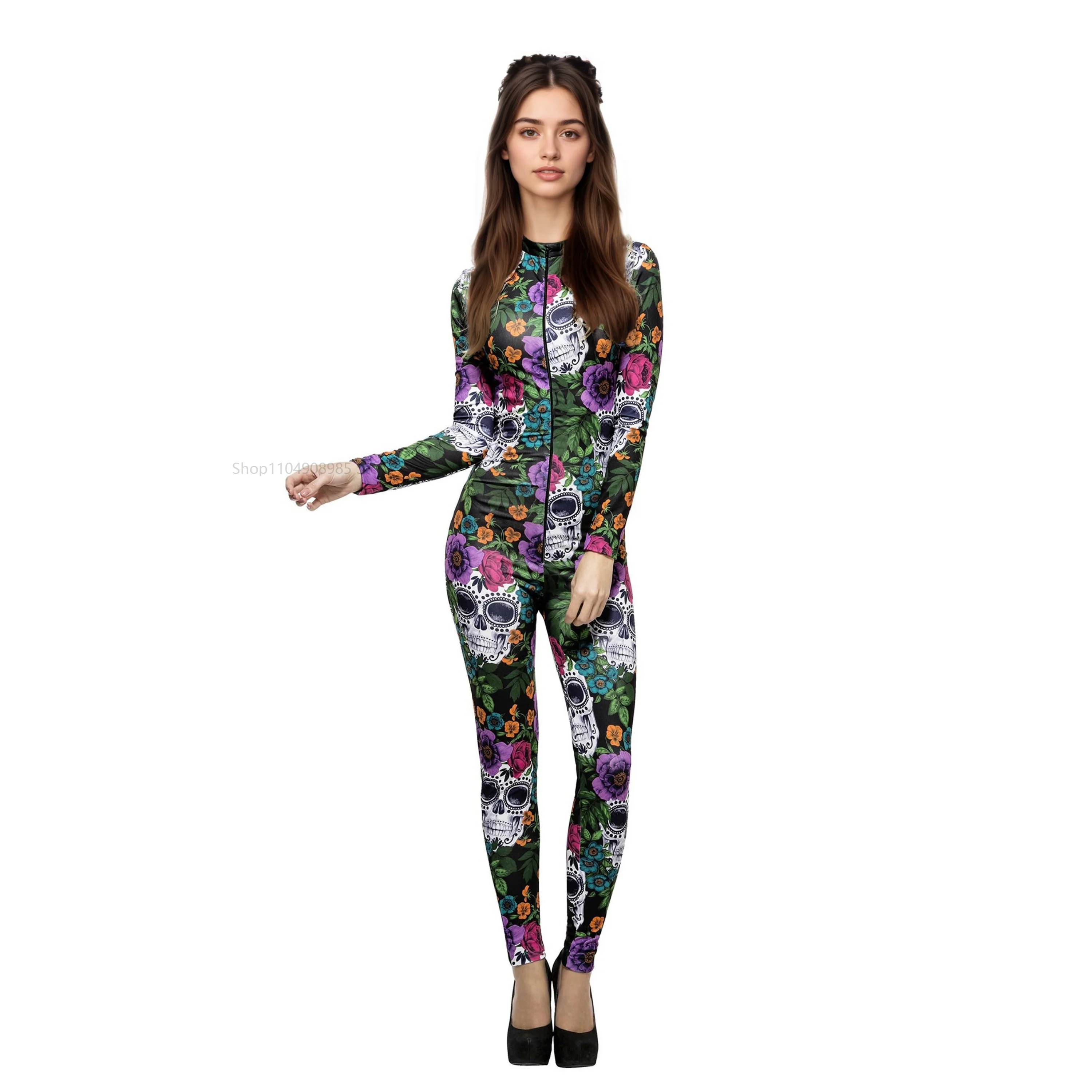 Kadın Gotik Çiçekli Kafatası B - Romper Floral Print incelemesi ve fiyatı