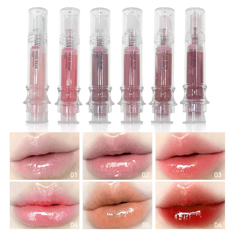 Gege Bear Ice Beet Lip Gloss Essence Honey, błyszczyk w sztyfcie, balsam wygładzający, bogata atmosfera, eksplozja, brokat, transparentny, wodny i lodowy, idealne usta, koreańskie produkty podstawowe dla kobiet.