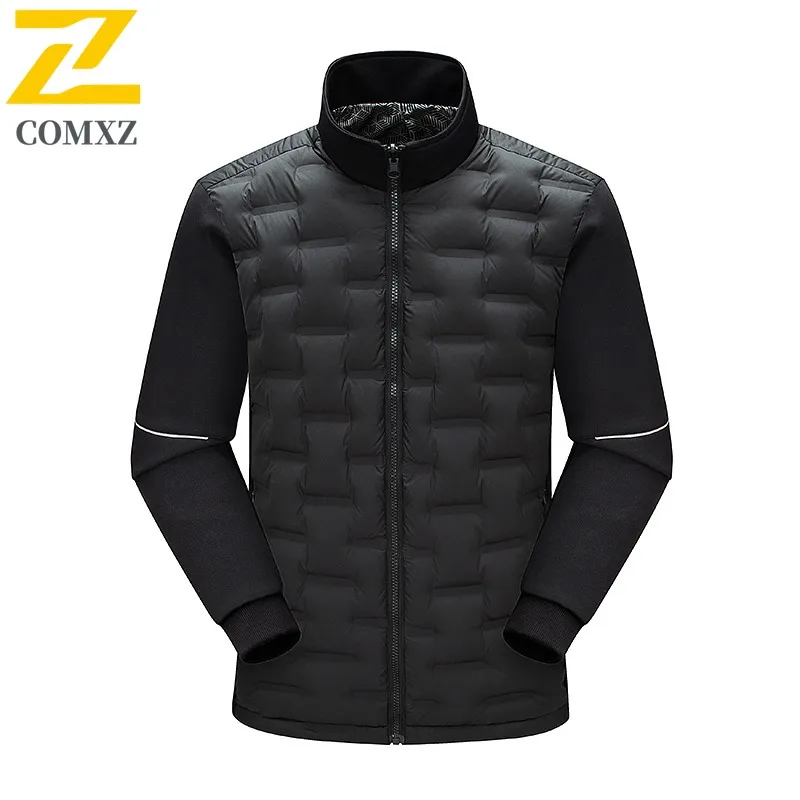 

COMXZ комфортный уличный мужской пуховик для путешествий, ветрозащитная теплая парка, легкий воротник-стойка, морозостойкие зимние пальто