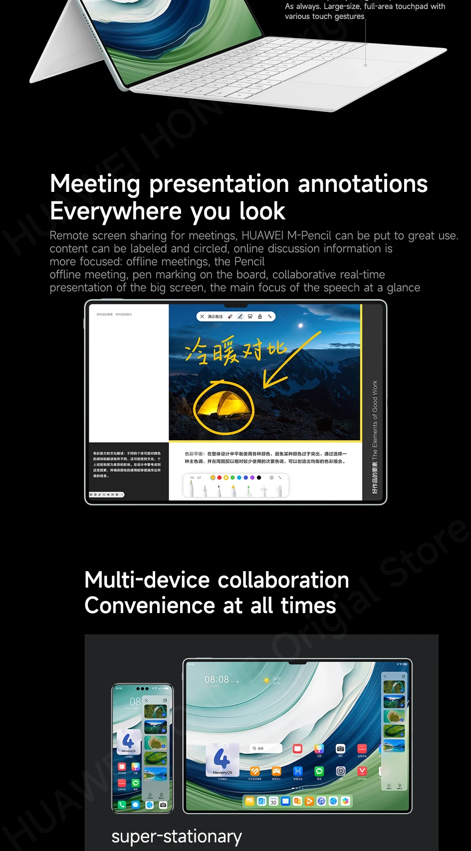 2023 Wifi/LTE HUAWEI MatePad Pro 13.2-inch Tablet OLED 2.8K 144Hz 94% Screen-to-body Ratio HarmonyOS 4 10100mAh