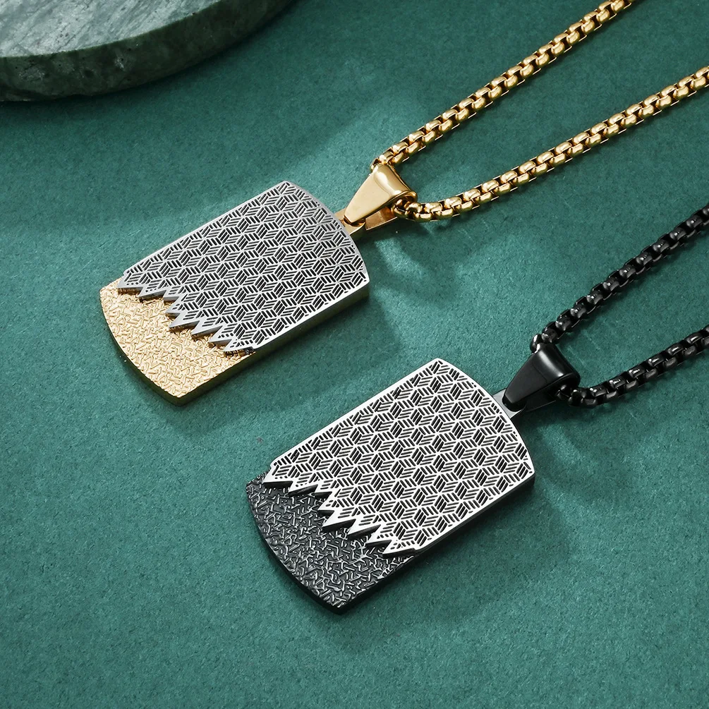 Men's Stainless Steel Two Colo - Mens Dog Tag Necklace ulasan dan harga