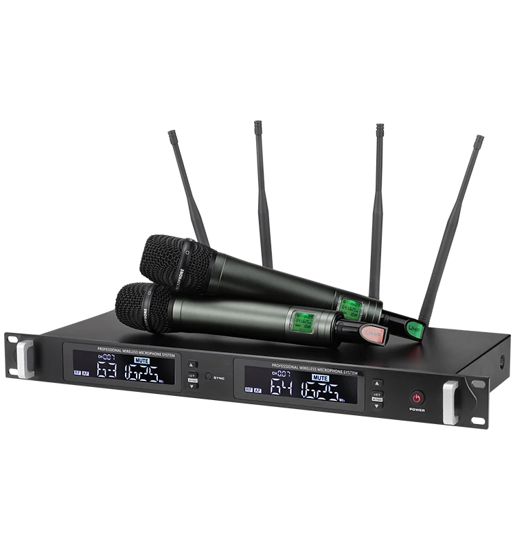 best dual channels professional UHF pll wireless microphone for karaoke teachers