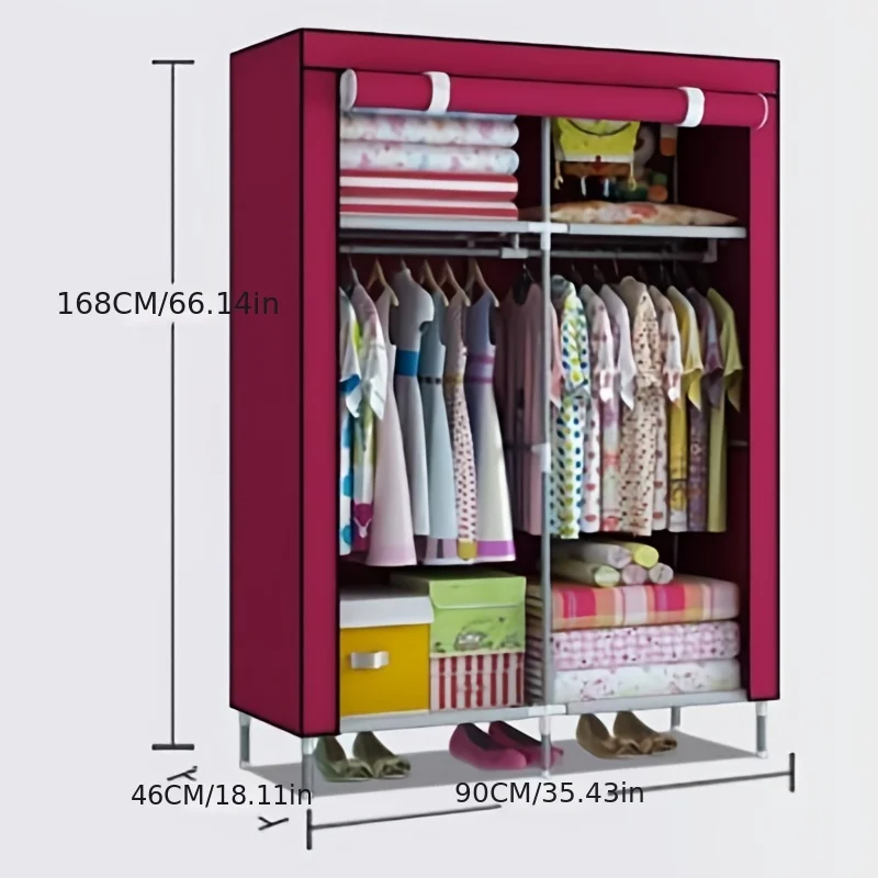 Portable Wardrobe Clothes Storage Organizer,Non-Woven Fabric Wardrobe,Freestanding Storage Shelves