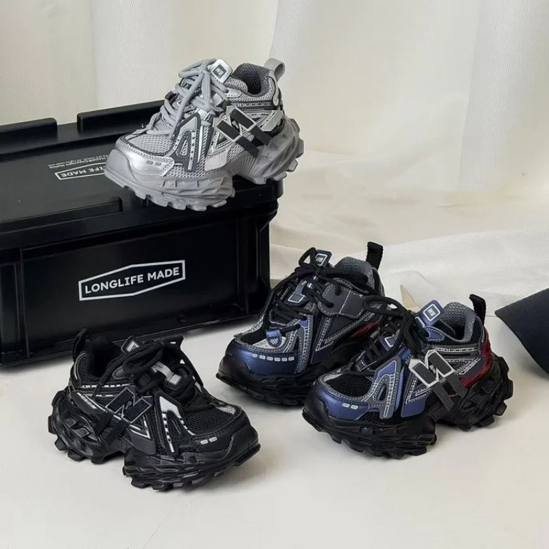 

Children's Sports Shoes 2025 Autumn New Item Boys' Breathable Tire Sole Running Shoes Girls' Fashionable Mesh Dad Shoes