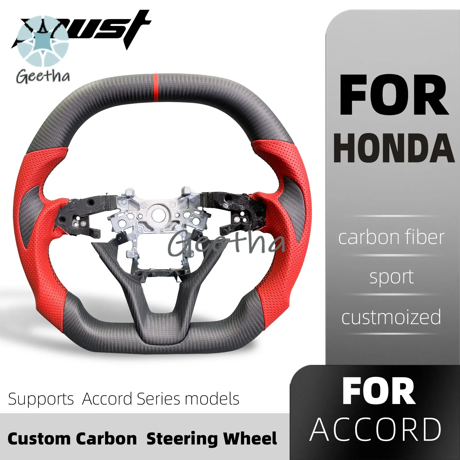 

Matte Carbon Fiber Steering Wheel for Honda Accord Gen 10th Steering Wheel 2018-2022