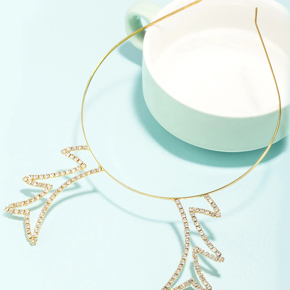 

Повязка на голову с рогами и стразами, рождественский обруч для волос из золотого сплава, реквизит для фотосессии с оленями, один размер, подходит для большинства легких фестивалей