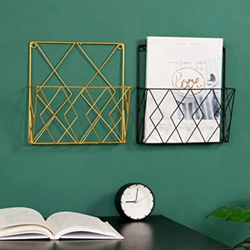 Wall Mounted Bookshelf Door Hanging Organizers Wall Magazine Book Shelves Hanging Wall Files Wire Wall Book Rack-A Easy Install