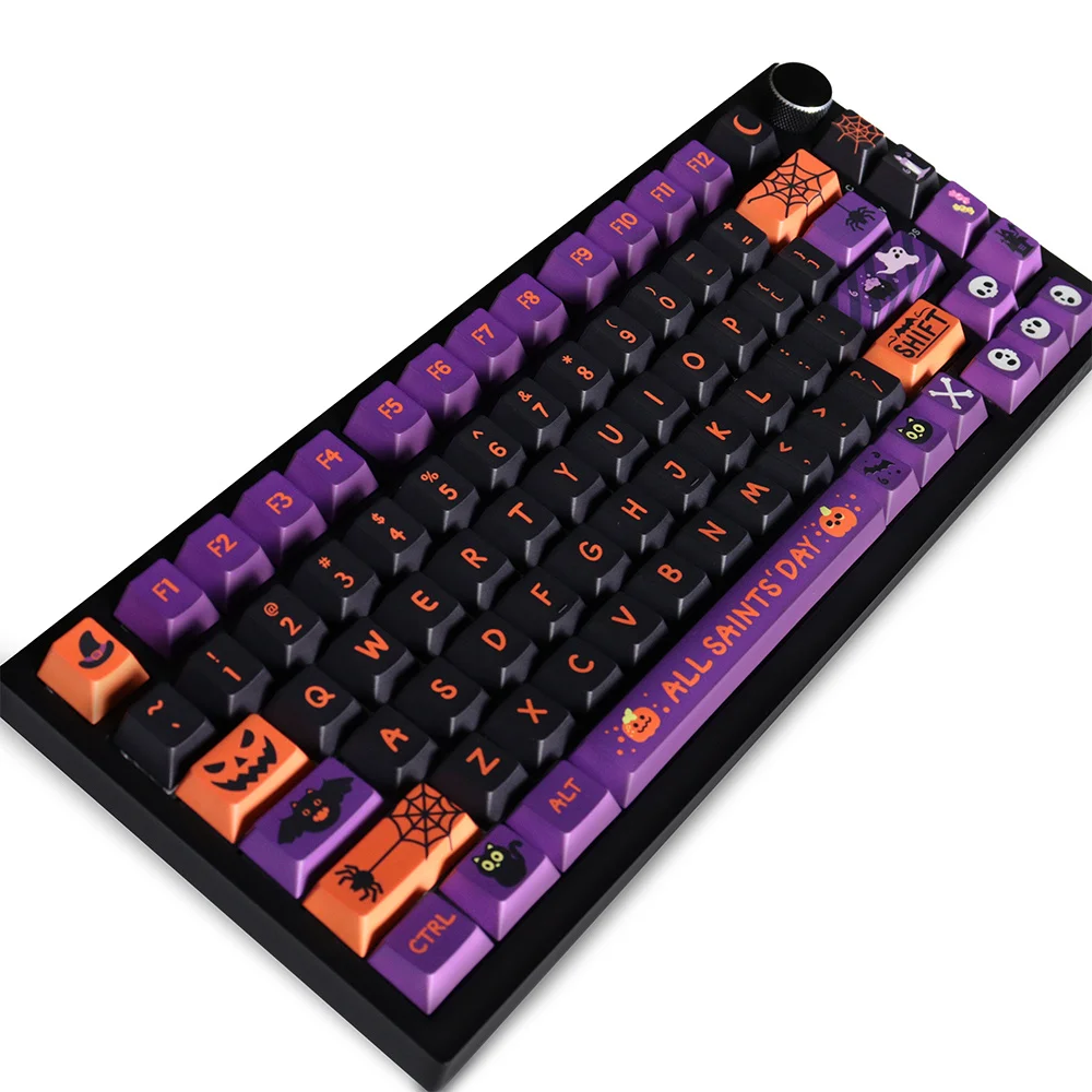 Funny All Saints Day Keycaps Sublimation Pbt Pumpkin Customized Cherry Profile for Gateron MX Switches Mechanical Keyboard