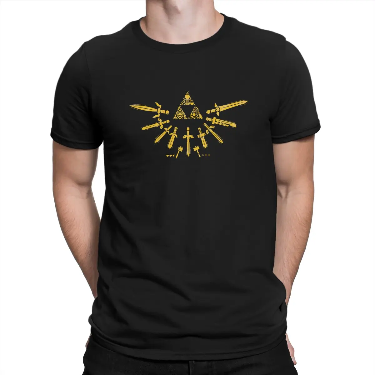 Triforce T Shirt Men Unique T-Shirt Round Collar Z-Zelda Tees Short Sleeve Tops Gift Idea