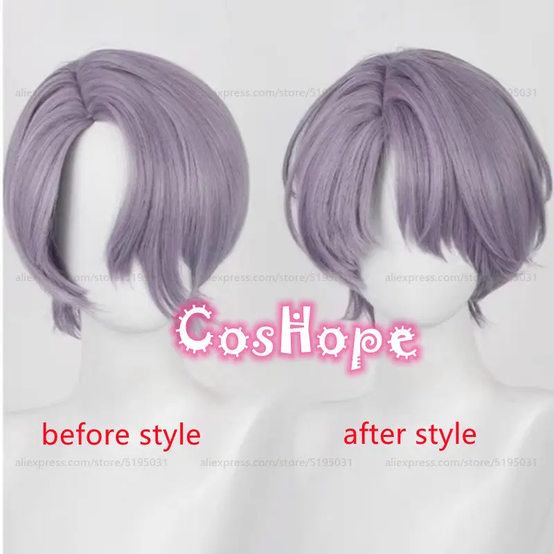 X Cosplay Wig 30cm Short Wig Grey Purple Wig Cosplay Anime Cosplay Wigs Heat Resistant Synthetic Wigs