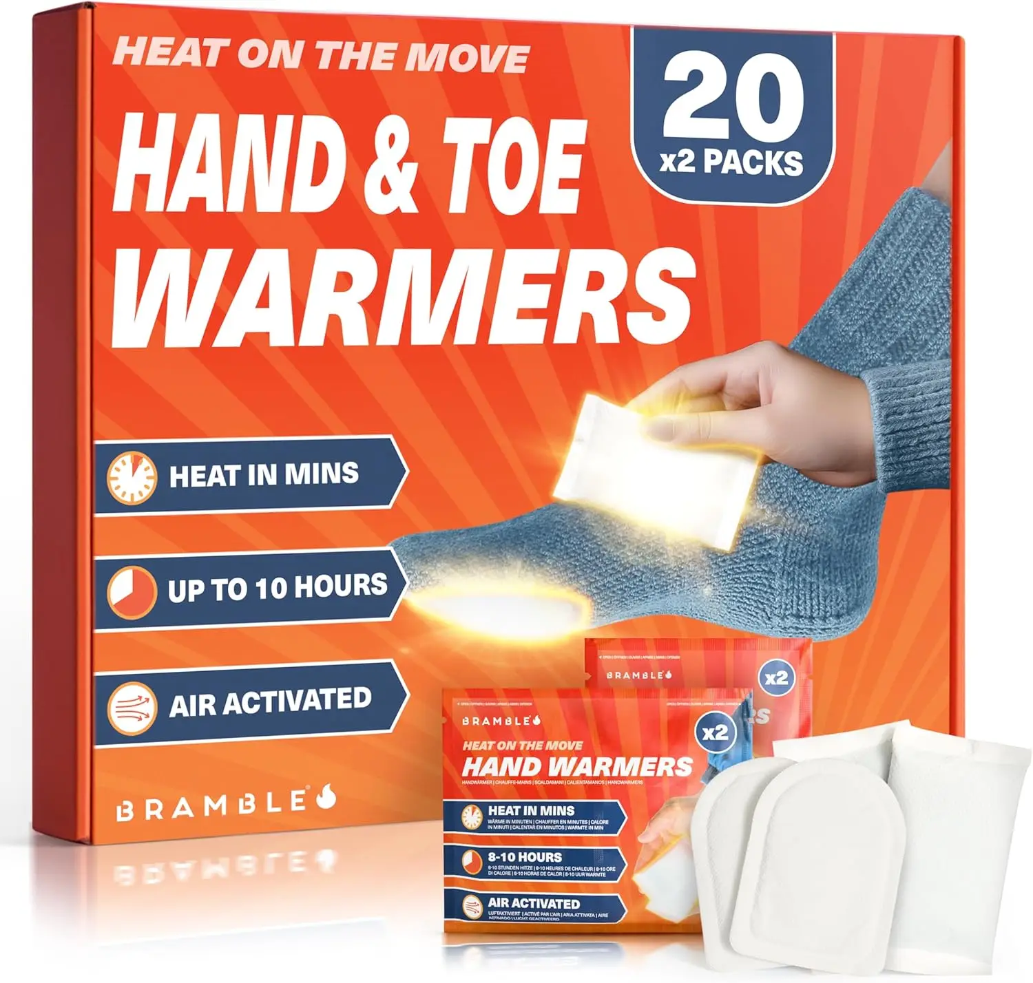 

Hand Warmers & Foot Warmers - Long-Lasting Heat Packs (8h) for Outdoor Activities, Sports, and Cold Weather