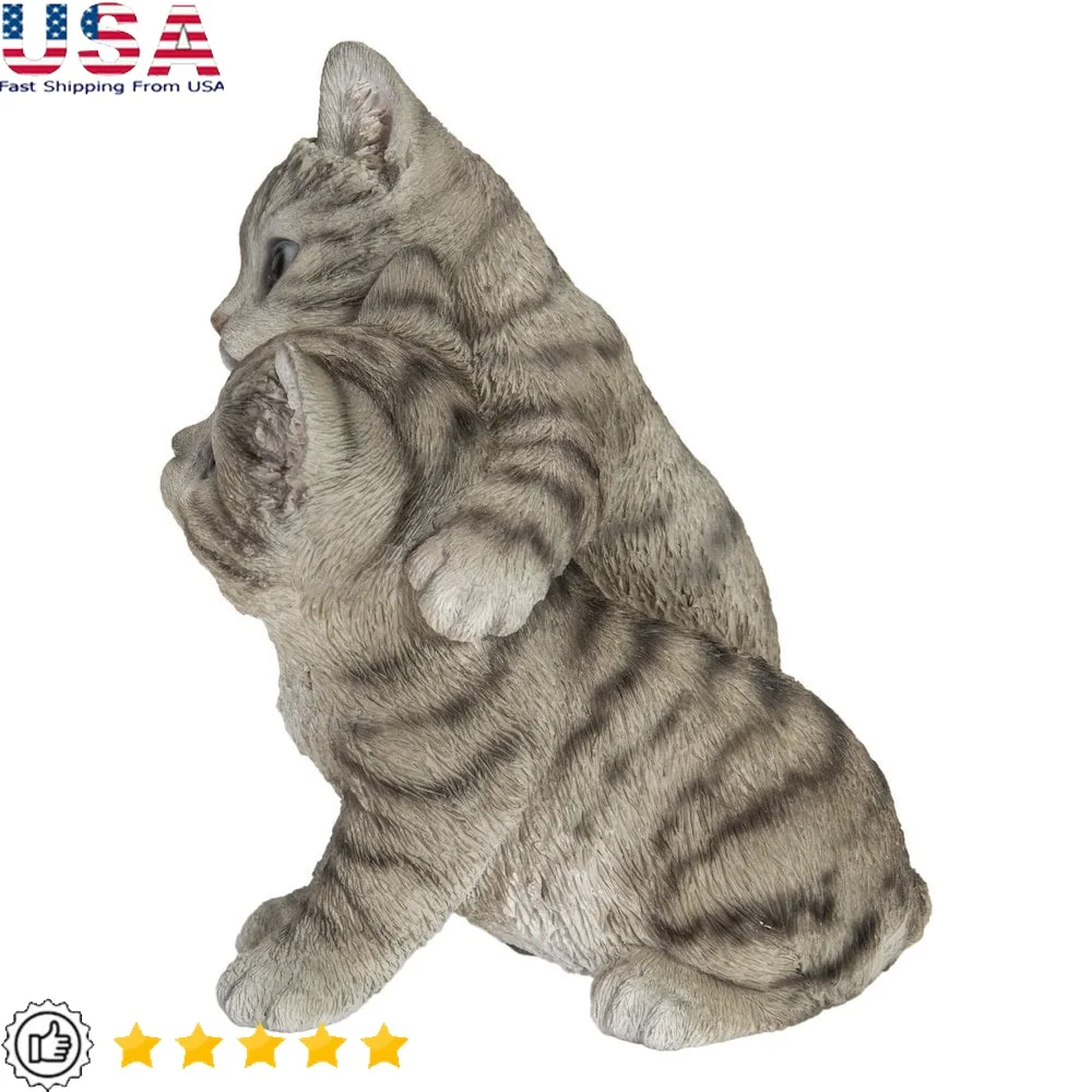 

8 Inch Weatherproof Two Kittens Snuggling Garden Statue Durable Polyresin Home Decor Whimsical Sculpture Art Cute Animal Theme