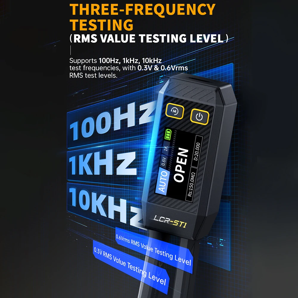 FNIRSI-pinza inteligente LCR-ST1, reconocimiento automático, LCR, SMD, ESR, probador con pantalla a Color, herramientas multímetro Digital portátiles