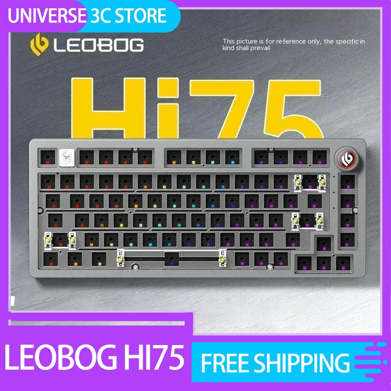 

Leobog Hi75 Wired Keyboard Kit Aluminium Alloy Gaming Hot Swap Rgb Gasket Usb Customization For Gamer Office Desktop Gift