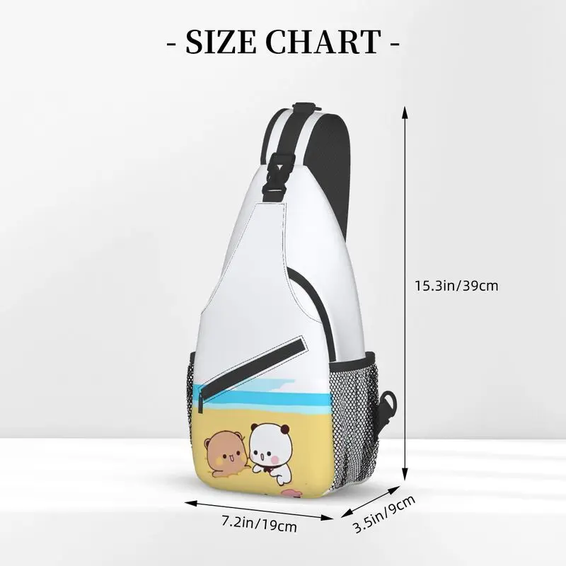 Mochila cruzada de dibujos animados para hombre, morral de hombro de pecho personalizado para viajar, morral de día, melocotón y Goma, Gato Mochi