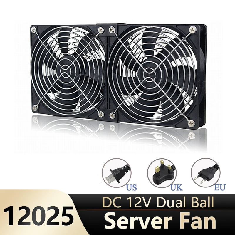 

Gdstime 120x120x25 мм DC 12 В жестокое охлаждение сервера 120 мм двойной шариковый вентилятор с адаптером 220 В для охлаждения рабочей станции шасси машины