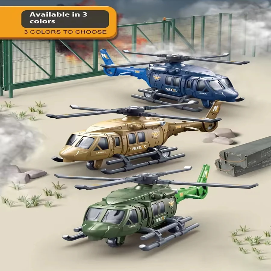 military Children’s Helicopter Toy Alloy Airplane Simulation Model Ornaments Boy  Taxiing Simulation Helicopter Christmas Gift