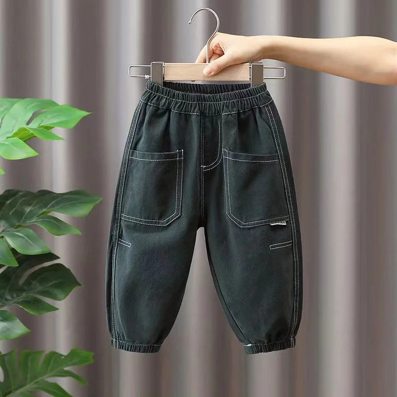 Boys Casual Pants Long Trousers Cotton 2024 Thread Spring Autumn Baby's Kids Pants High Quality Children's Clothing