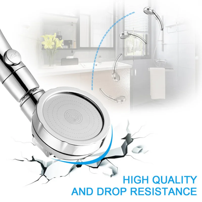 High Pressured Shower Head Bath Handheld Rain Three Modes Adjustable Water Saving Luxury Home Hotel Sprayer Bathroom Shower Head