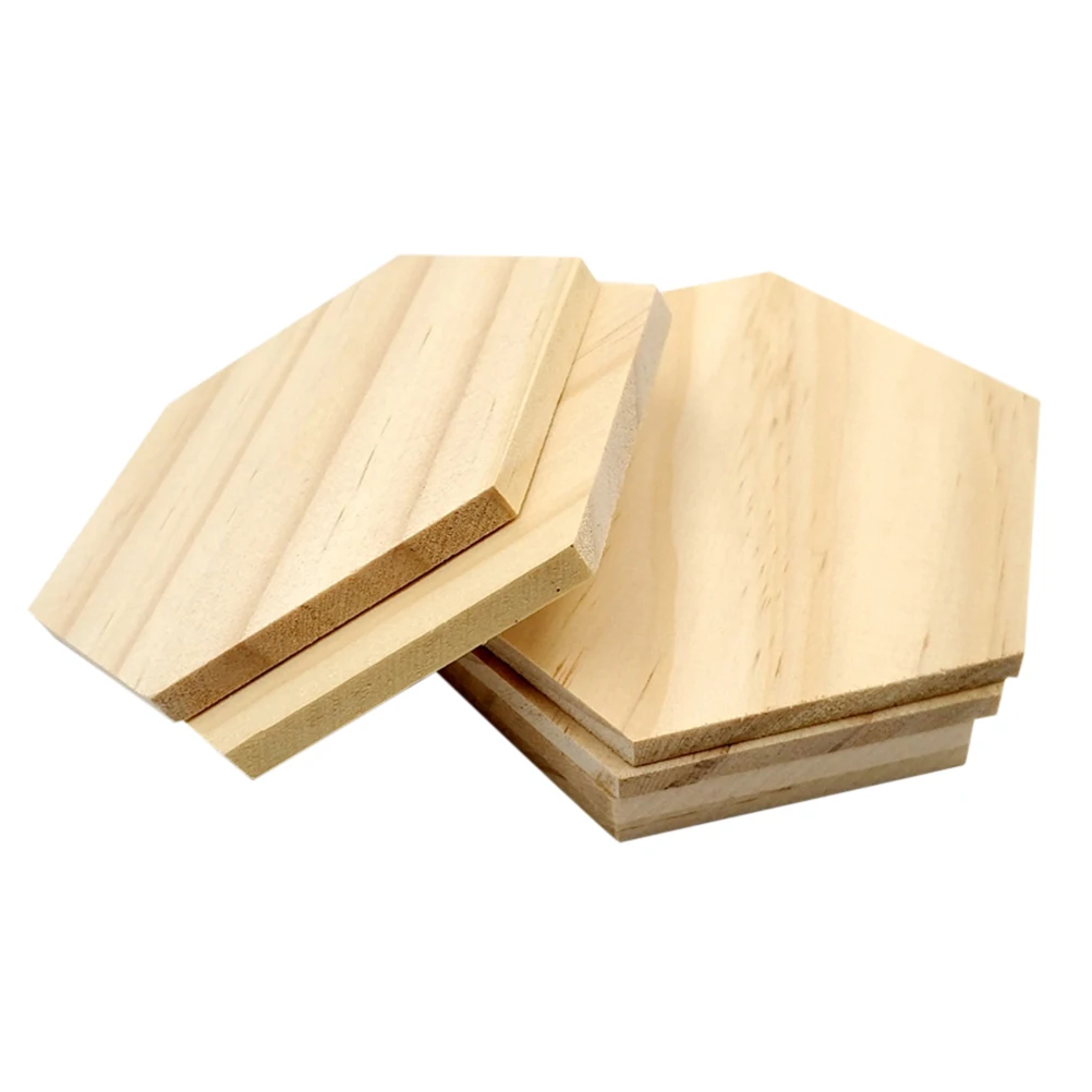 

25 Pcs Wood Slices Hexagon Shaped Natural Unfinished Smooth DIY Craft Sewing Accessories Wooden Discs Tree Bark Decor