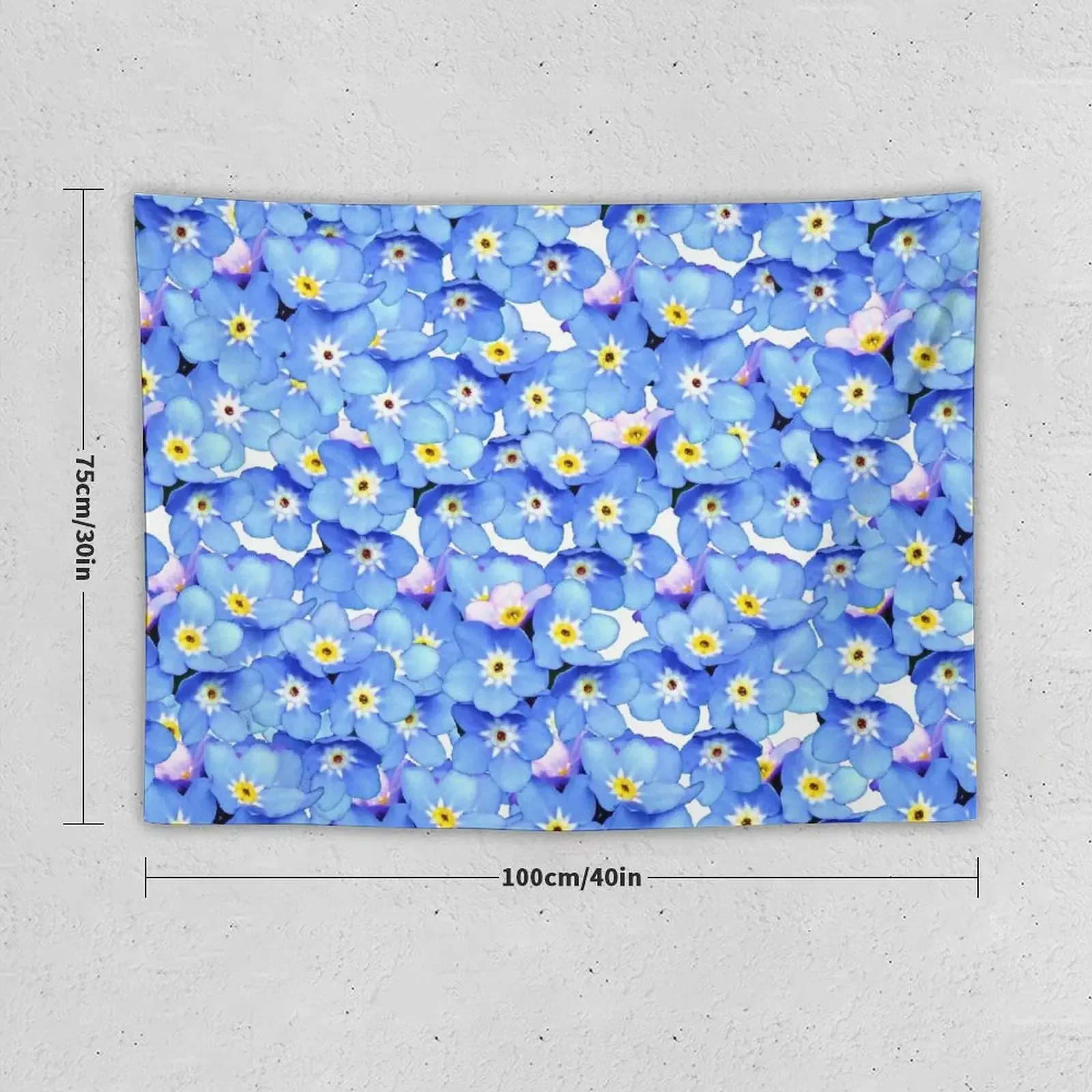 Forget-Me-Not Flowers Tapestry Wallpaper Bedroom Room Aesthetic Room Decoration Korean Style Room Decor Cute Tapestry