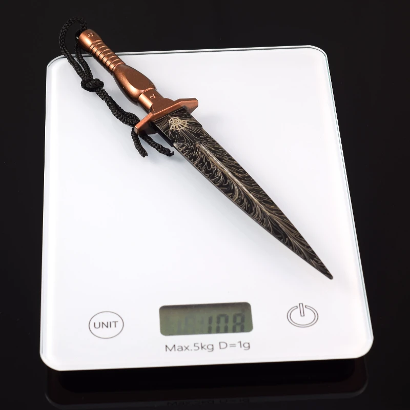 Couteau d'assaut de jeu de dérivation d'arène 22cm/8,66 pouces, couteau d'assaut, couteau katana, fleur en métal, modèle d'arme en acier, ornement de bureau, jouet cadeau