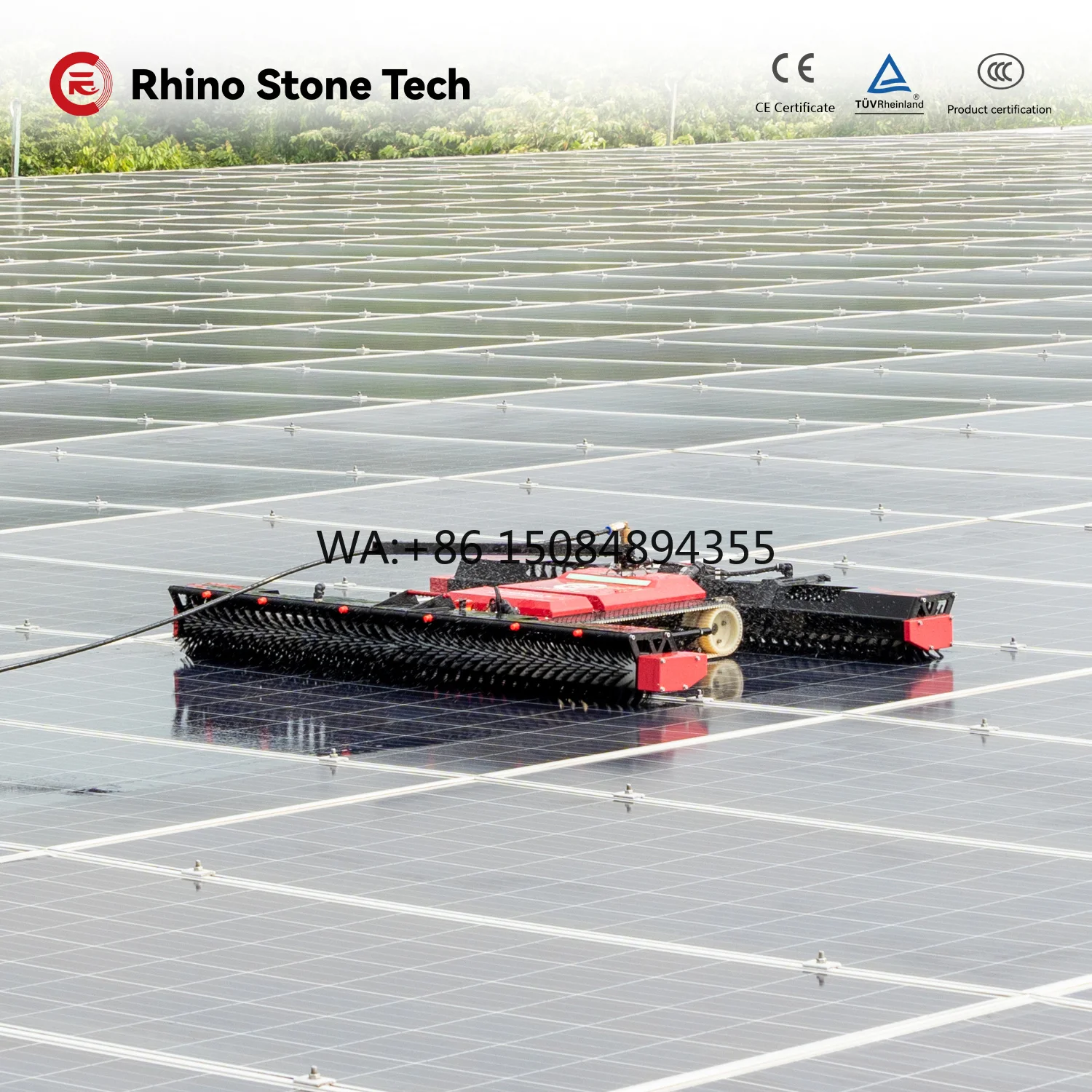 Remote Controlled PV Solar Panel Cleaning Robot Automatic Equipment Dry and Wet Washing Machine Solar Panel Cleaning Robot