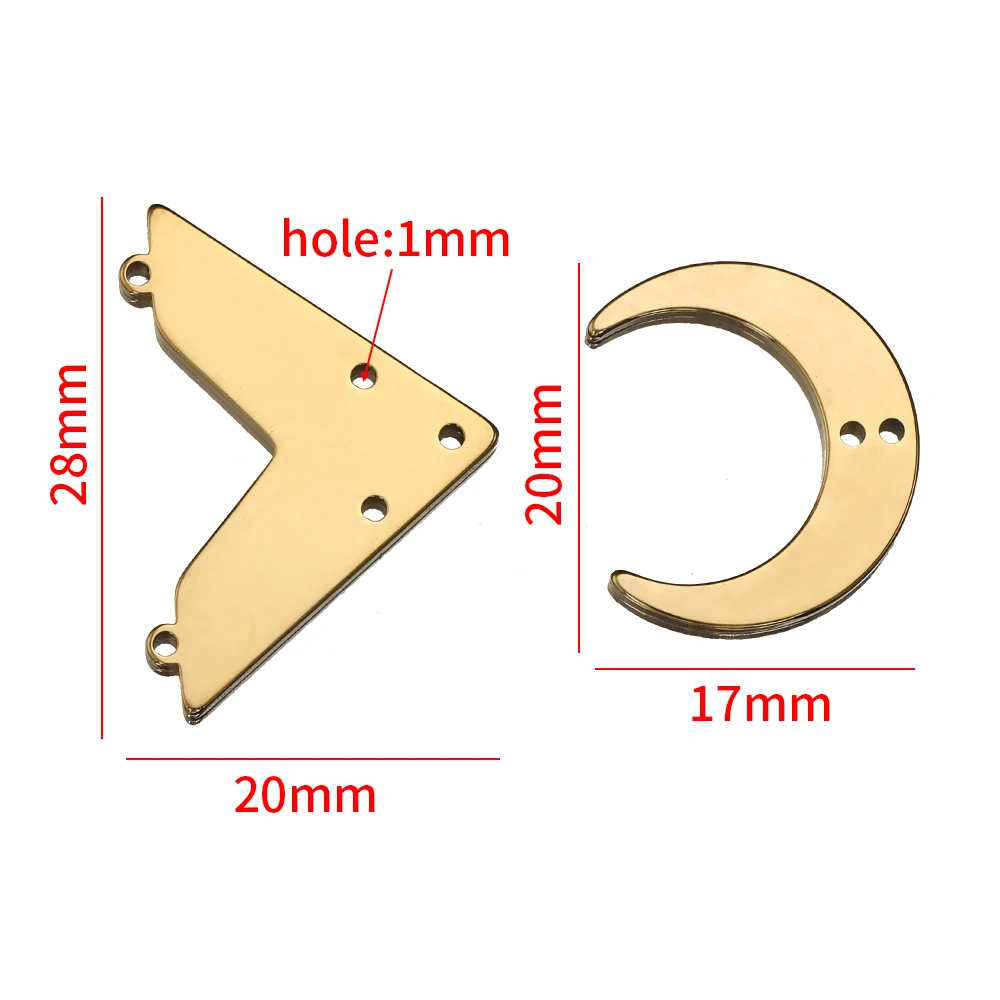 No Fade 10pcs 5pcs Stainless Steel Porous Holes Pendants Gold Color Moon Charms Connectors for Necklace Chain Jewelry Making DIY