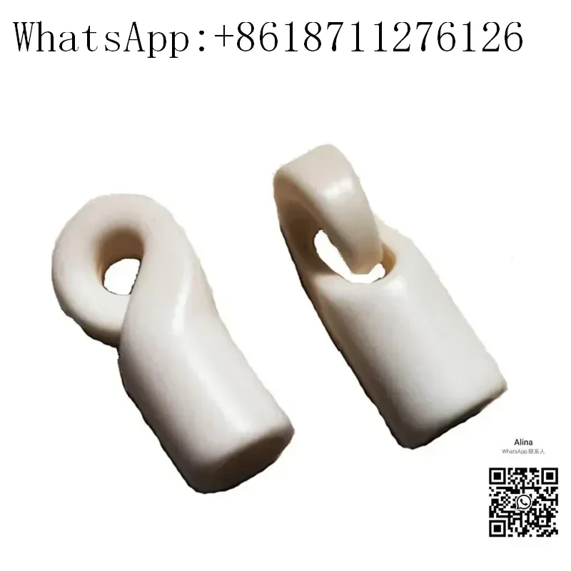 50pcs Alumina Zirconia ceramic eyelet yarn guide wire textile machine accessories single hook textile industry parts