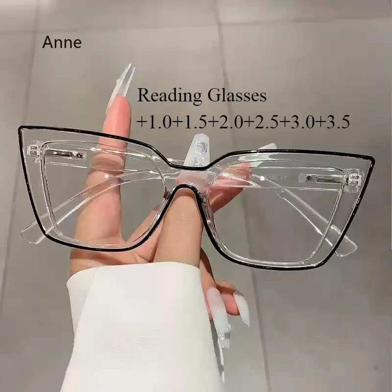 Custom Resin Reading Glasses Frame Lady Trendy Square Spring Hinge Optical Presbyopic Eyeglass Diopter +100+200+300 очки мужские