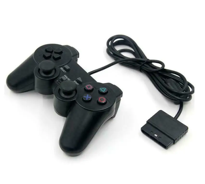 PS2 블랙 유선 게임 게임 패드, PS2 컨트롤러 게임 패드 조이패드 블랙