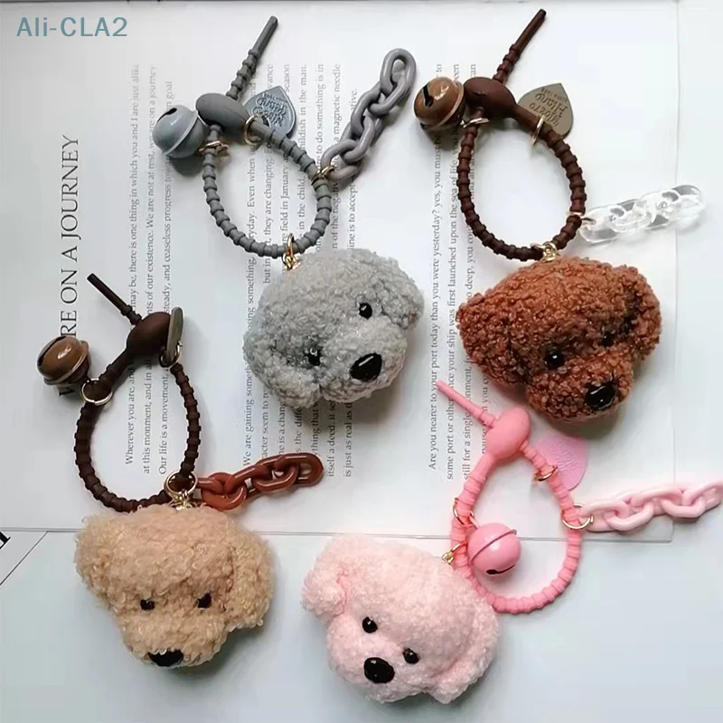 Kawaii Teddy Dog Plush Pet Lovers DIY Keychain High Quality Pendant Couples Matching Keyring Charms Car Keychain Wholesale