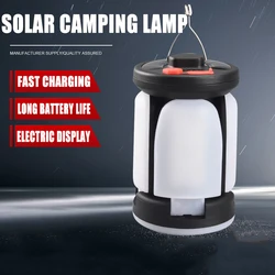 Strong Light Multifunctional LED Solar Light Hanging Folding Tent Light Long Endurance Portable Outdoor Emergency Lighting