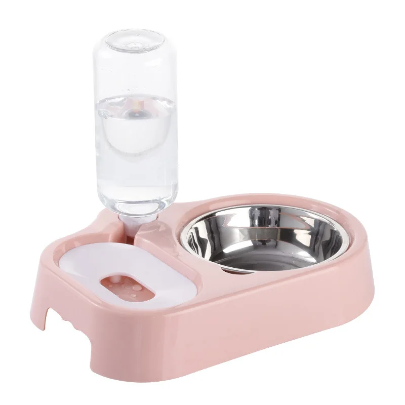 Bowl pet automatic drinking water feeder anti-tip stainless steel dog bowl cat dog food bowl pet supplies