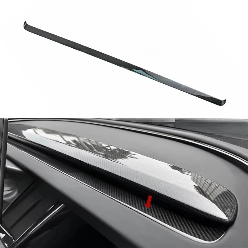 For Tesla Model Y Juniper Tesla Model 3 Highland Dashboard Lower Bottom Dry Carbon Fiber Cover Air Outlet Cover Interior Kits