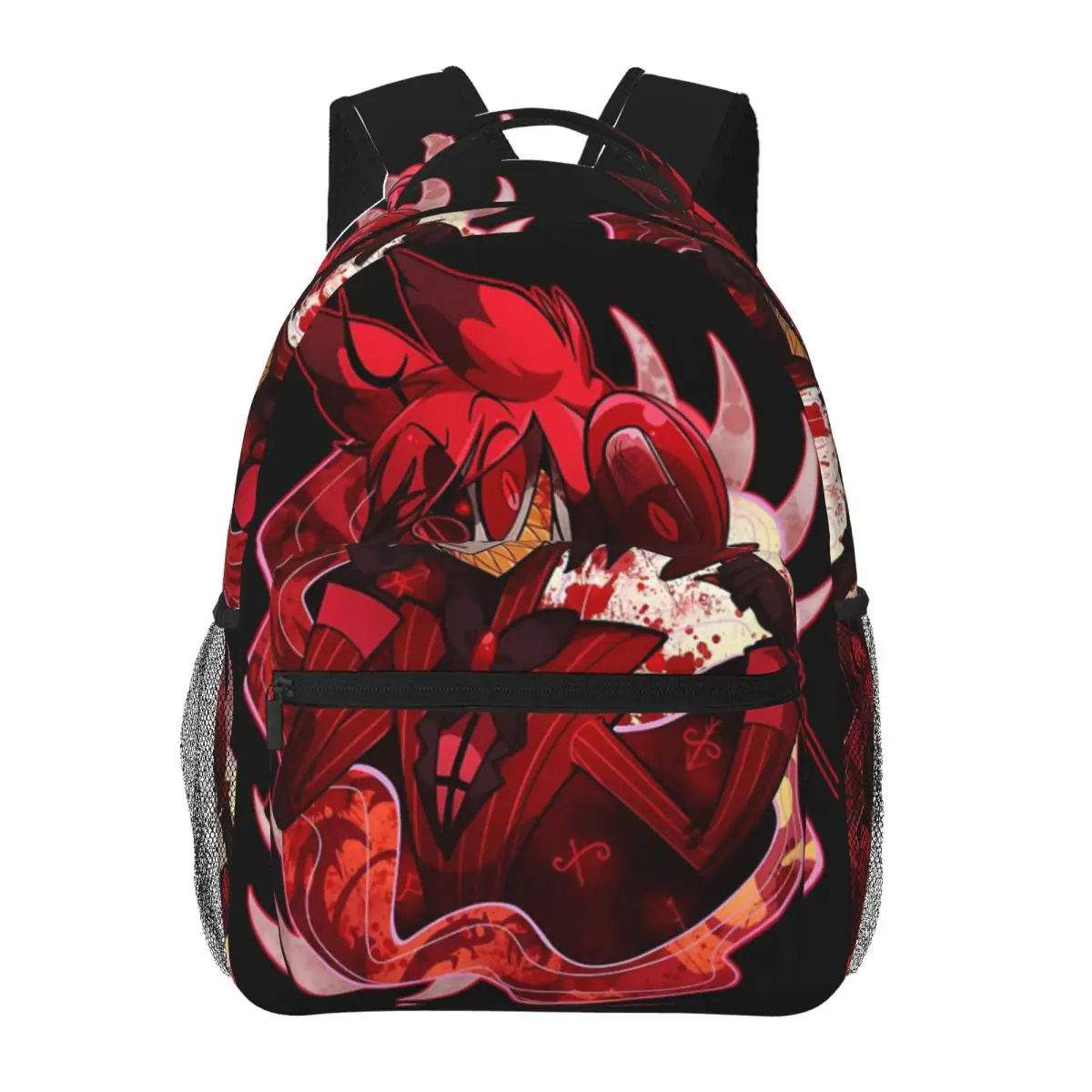 

Hazbin-Hotel Alastor Student School Bookbag Canvas Daypack Elementary High College Travel Bags 16in