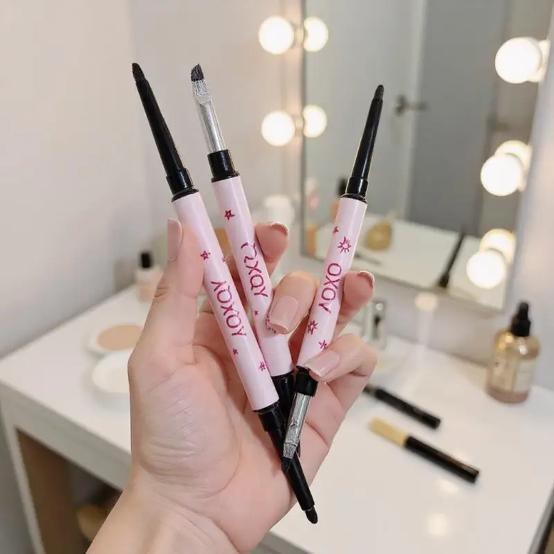 1 Pc Dubbele Hoofd Eyeliner Pen 2 In 1 Natuurlijke Matte Liggen Zijderups Eyeliner Gel Potlood Blijvende Ogen Make cosmetische Gereedschap