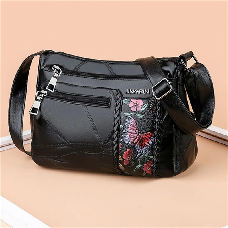 Women's Crossbody Bag Middle Aged And Elderly Splicing Single Shoulder Zero Wallet Large Capacity Utility Female's Bag