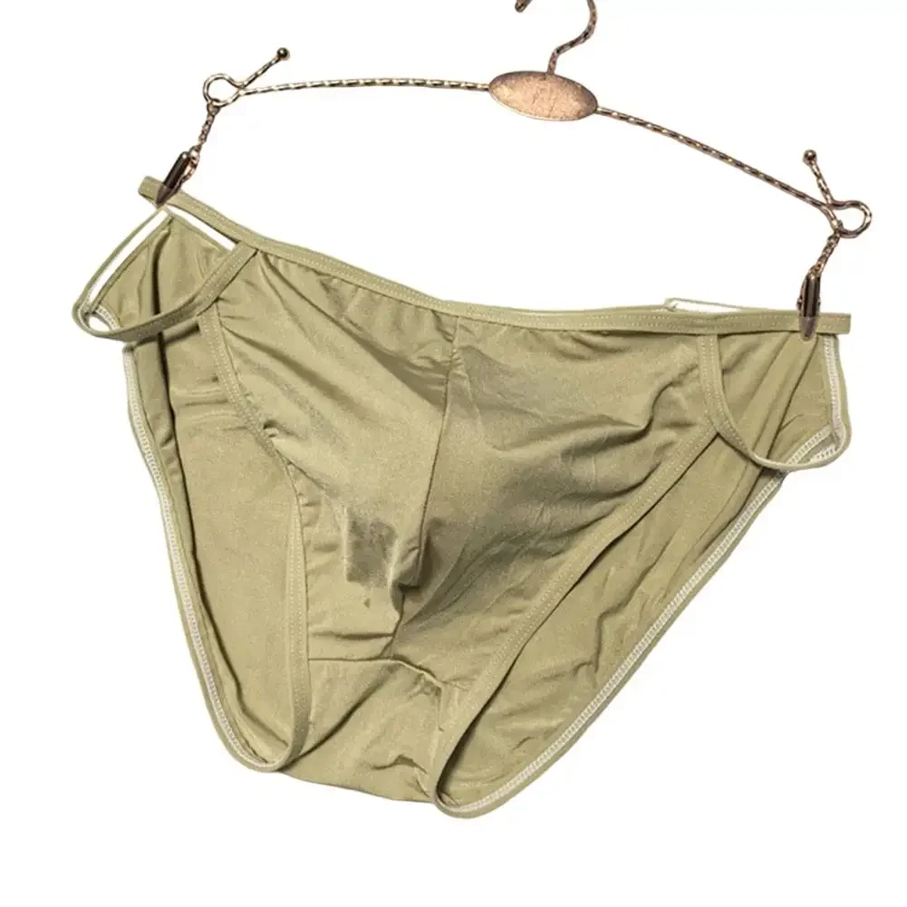 Men Sexy Thin Seamless Underwear Lingerie Breathable Bulge Pouch Low Waist Brief Erotic Langerie Men's T Panties