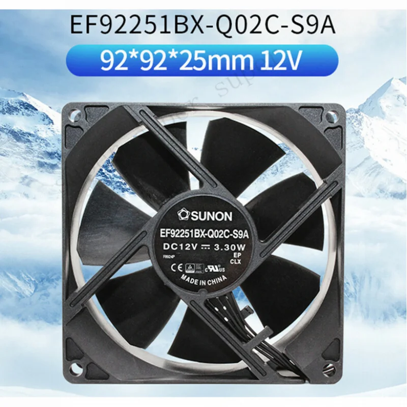 

S+ SUNON EF92251BX-Q02C-S9A 9025 12V 3.3W 9cm high air volume cooling fan 4-wire 6P