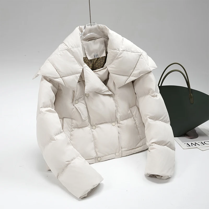 2024 New Winter High-end Advanced Designed Niche Fashionable Short Korean Style Thickened Large Lapel Bread Warm Women's Jacket