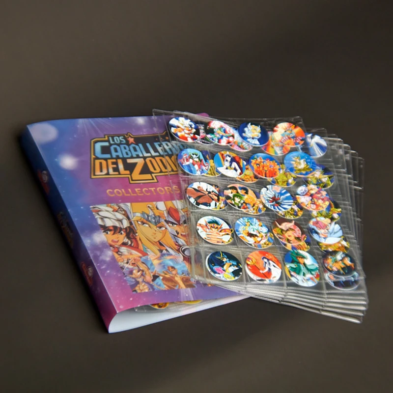 Álbum Lote De Tazos, tarjetas De Los Caballeros Del Zodiaco, colección De carpetas De hojas sueltas, Sabritas Taps, Pogs, regalo infantil para coleccionistas