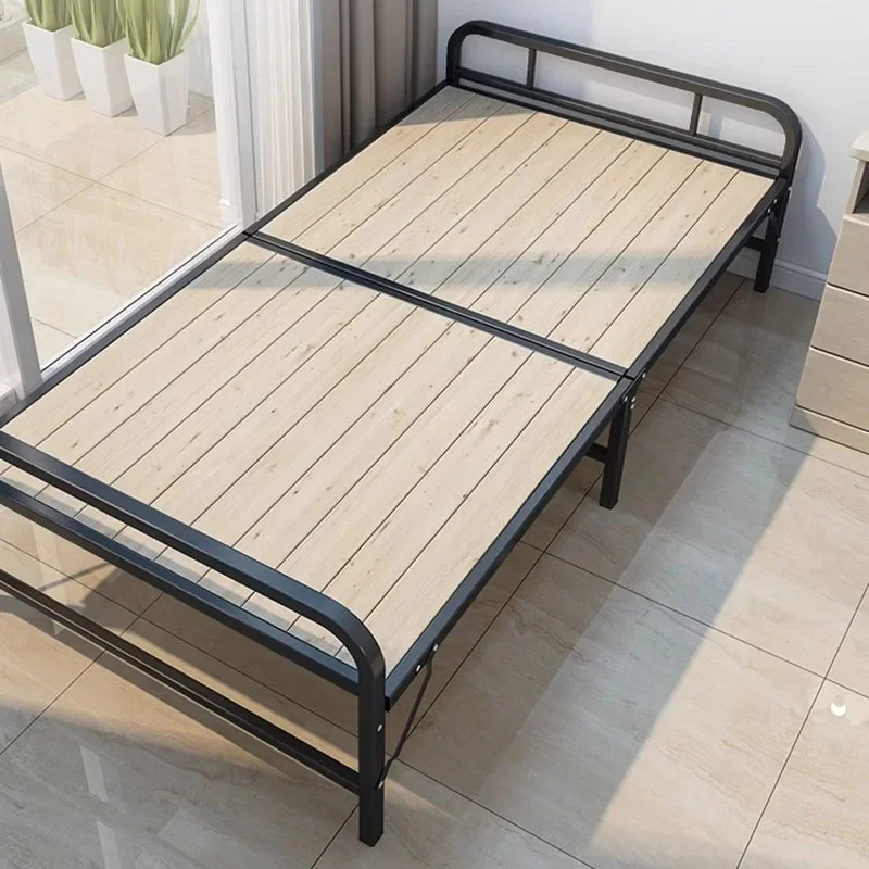 Simple Ltalian Style Bed Confortable Minimalist Full Body Metal Fashionable Bed Lazy Relax Cama Plegable Living Room Furniture