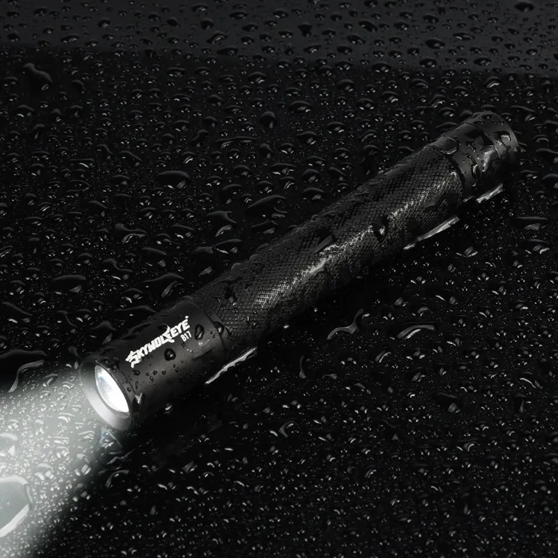 Mini Telescopic Pen Light Skywolfeye LED Powerful Flashlight Powered By 2 AA Batteries with Portable Clip for Outdoor Use