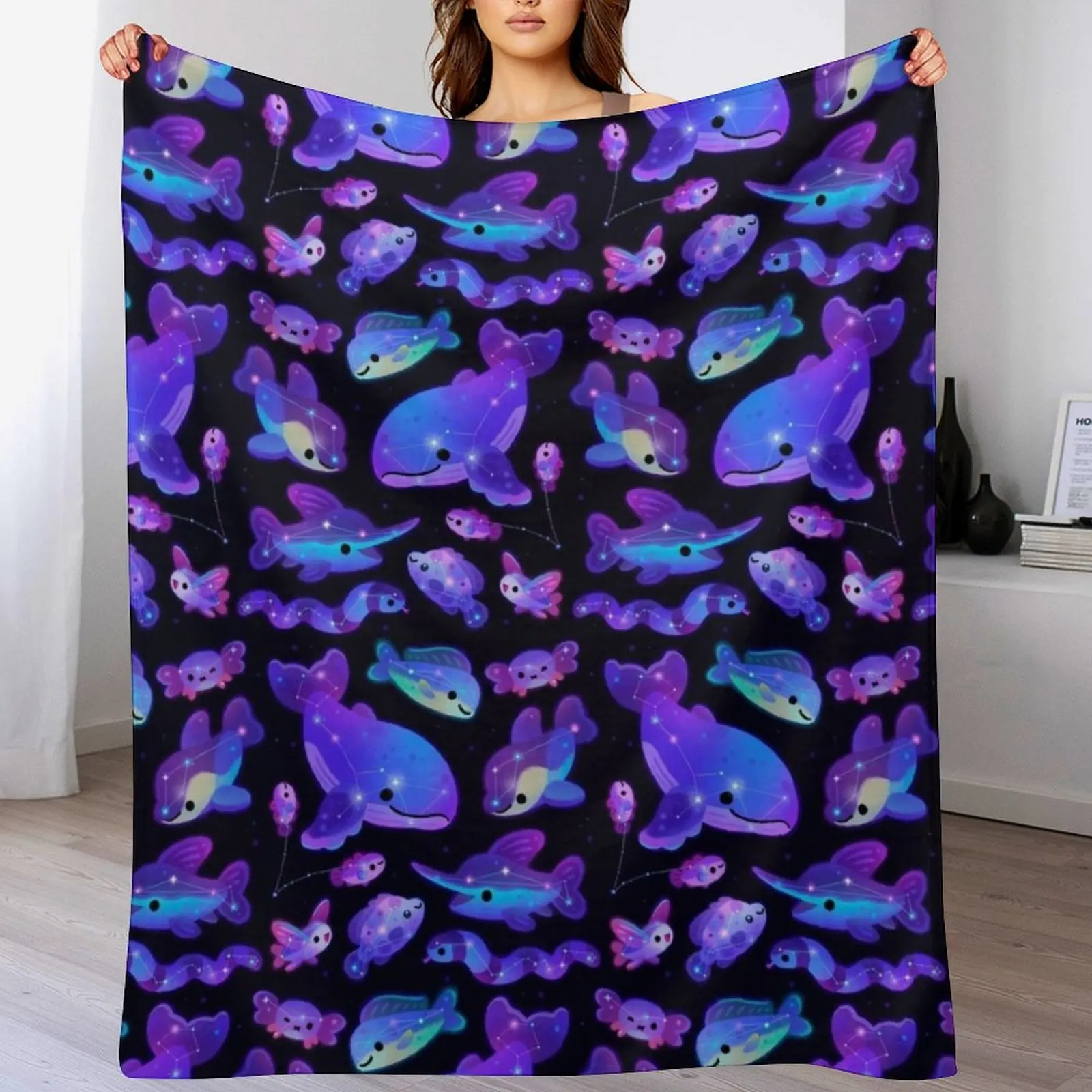 

Ocean constellations Throw Blanket Cozy Throw Blanket Birthday Gift for Him Her